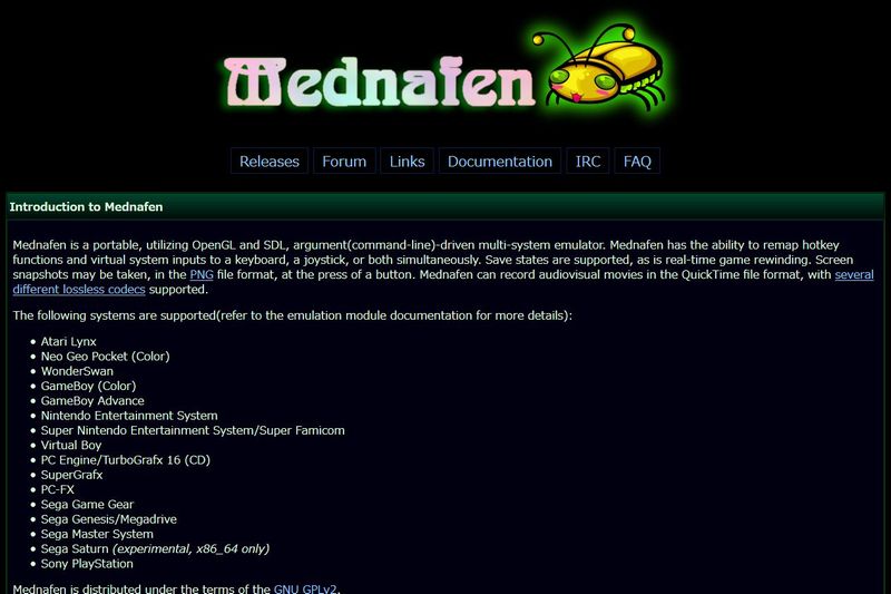 Mednafen 公式サイト トップ